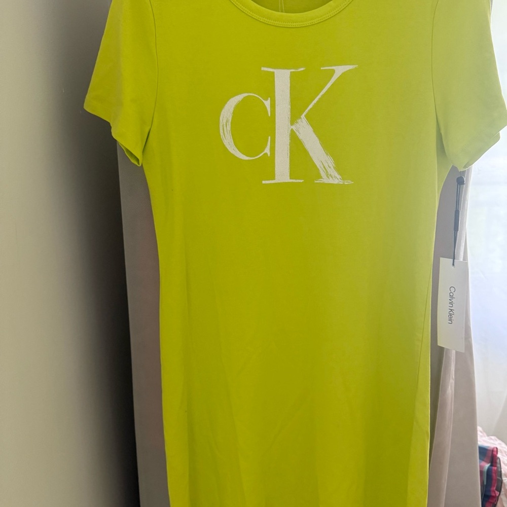 Calvin Klein Vibrant Green Tee Dress